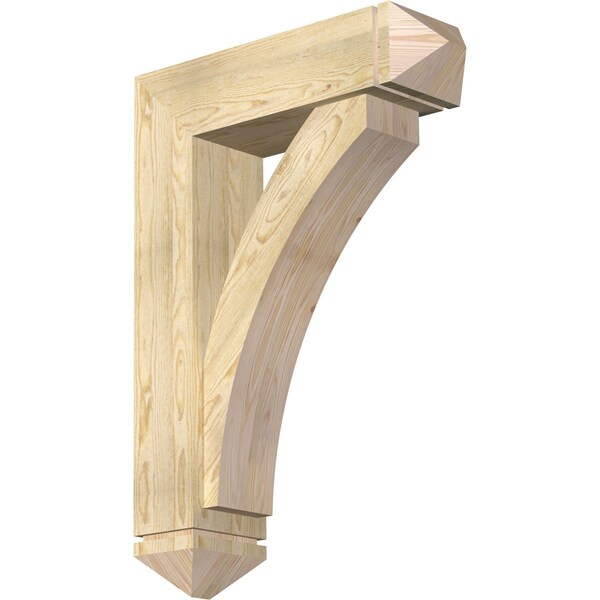 Ekena Millwork Thorton Arts and Crafts Rough Sawn Bracket w/ Offset Brace, Douglas Fir, 8"W x 28"D x 40"H BKT0806X28X40THR03RDF - main